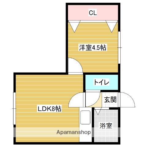 インターハイツ(1LDK/2階)の間取り写真
