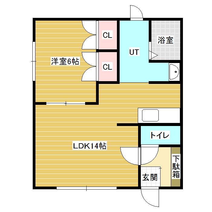十条長屋 壱番館(1LDK/1階)の間取り写真