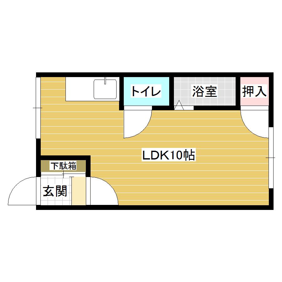 美唄総合ハイツ(ワンルーム/1階)の間取り写真