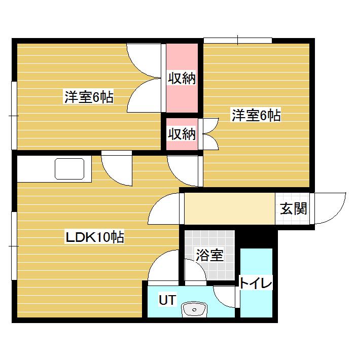 メゾンTU(2LDK/2階)の間取り写真