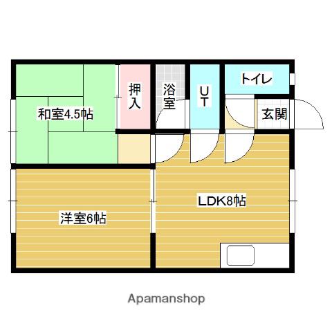 シティハウス(2DK/1階)の間取り写真