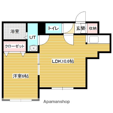 ルーバンアイ岩見沢壱番館(1LDK/1階)の間取り写真