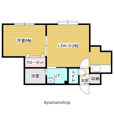 ルーバンアイ岩見沢壱番館(1LDK/1階)の間取り写真