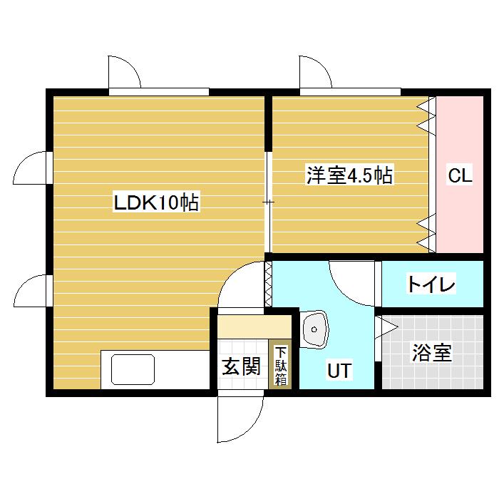 GRAND SCHI HEIL(1LDK/6階)の間取り写真