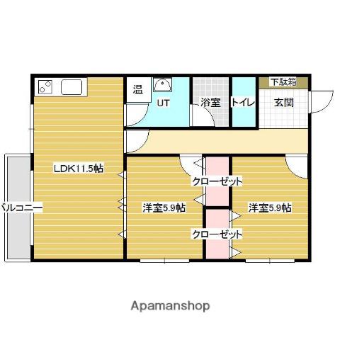 TOUCH02(2LDK/3階)の間取り写真