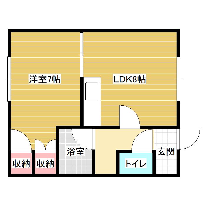 シティハイツ(1LDK/2階)の間取り写真