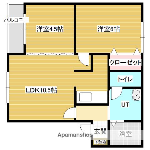 カーサ・リヴュール(2LDK/2階)の間取り写真