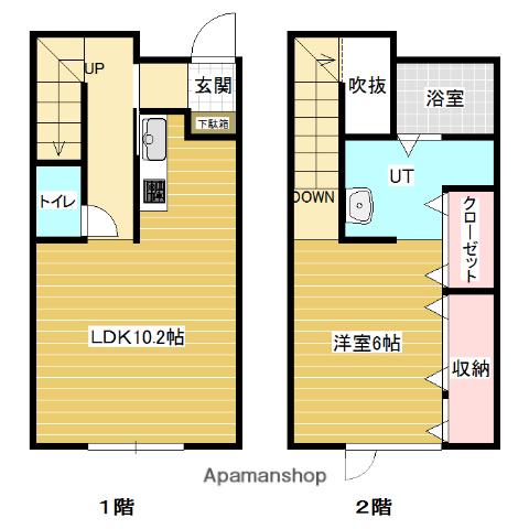 鳩が丘ヴィレッジC棟(1LDK/1階)の間取り写真