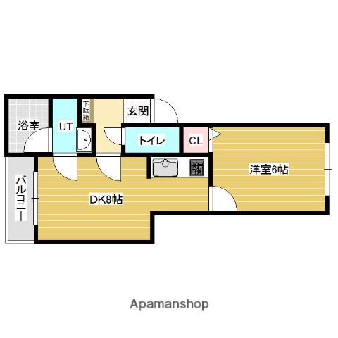 ミレニアムエイト(1LDK/2階)の間取り写真