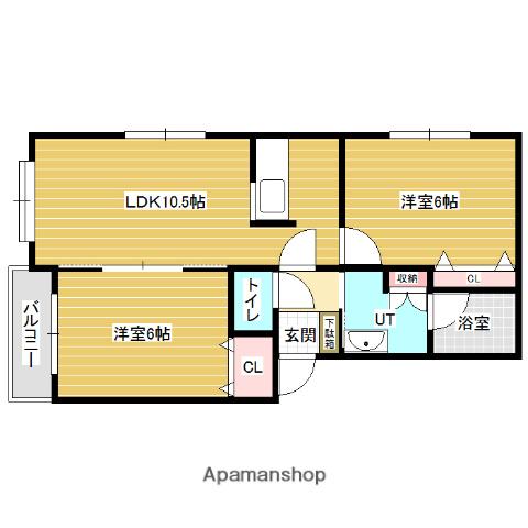 ミレニアムエイト(2LDK/2階)の間取り写真