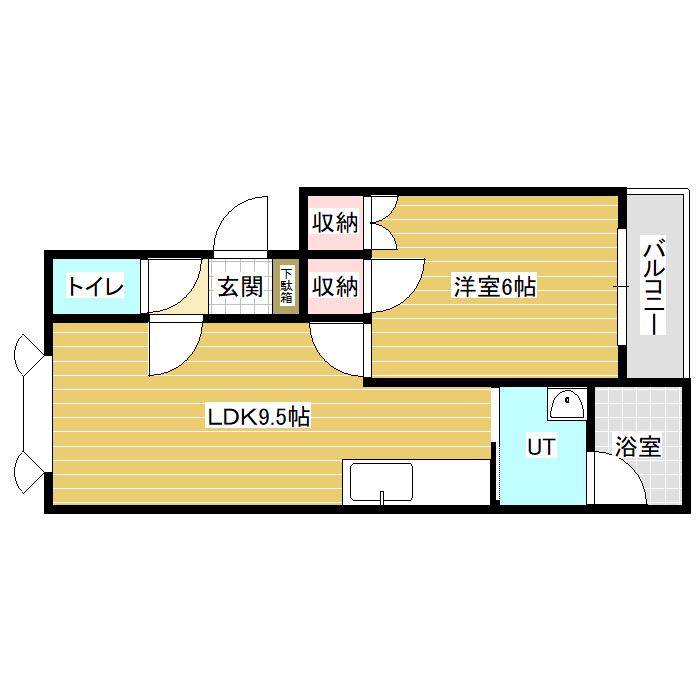 パークマンションⅤ(1LDK/1階)の間取り写真