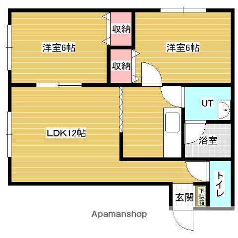 キャッスルⅡ(2LDK/2階)の間取り写真