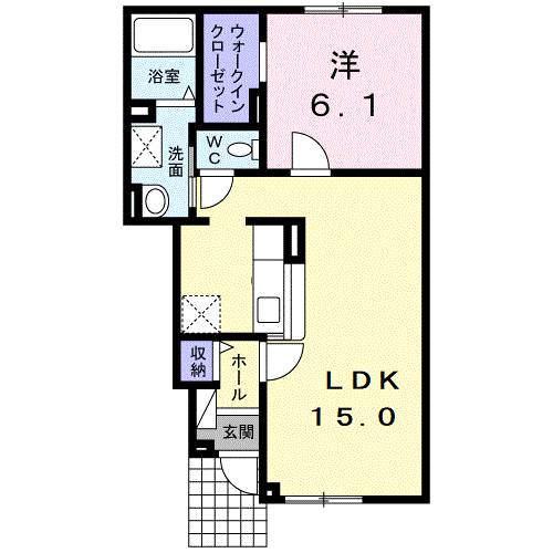 LAPACE大和(1LDK/1階)の間取り写真
