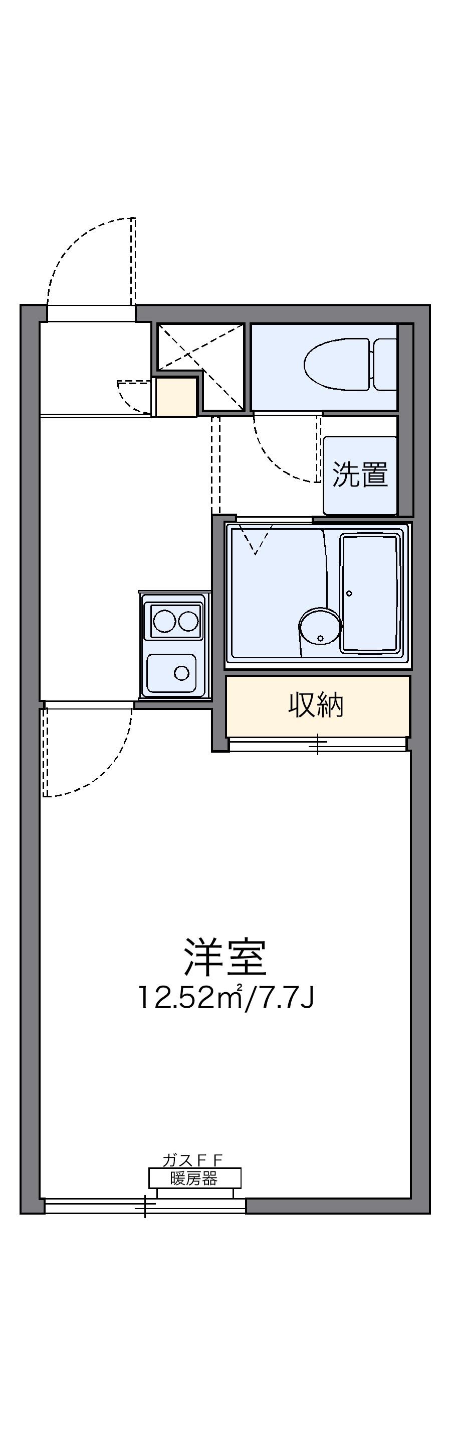 レオパレスフロリード(1K/1階)の間取り写真