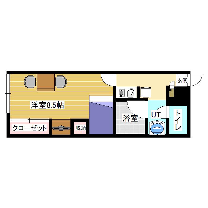 レオパレスファミリアⅢ(1K/2階)の間取り写真