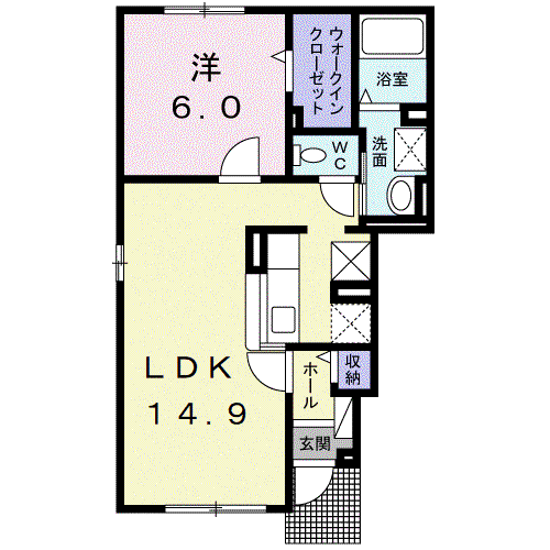 SHINYSTARⅤ(1LDK/1階)の間取り写真