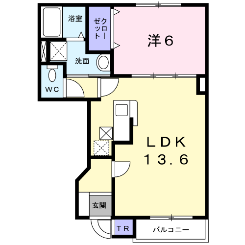 KMー62(1LDK/1階)の間取り写真