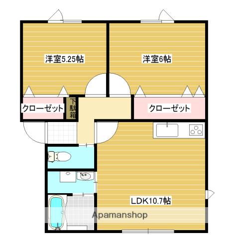 LAND SCAPE 有明A棟(2LDK/1階)の間取り写真