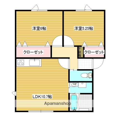 LAND SCAPE 有明B棟(2LDK/1階)の間取り写真