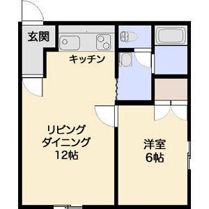 アイ・ルームリハレ(1LDK/1階)の間取り写真
