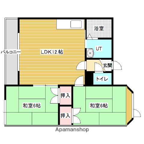 コーポイヤマ(2LDK/2階)の間取り写真