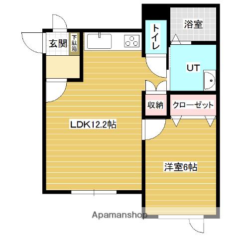 グッドウィルフィフス(1LDK/1階)の間取り写真