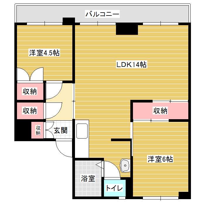 MAPLE BAUM Ⅰ(2LDK/5階)の間取り写真