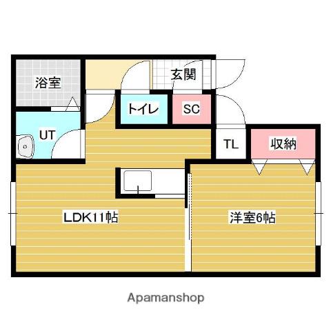 デキスター・パーク(1LDK/1階)の間取り写真