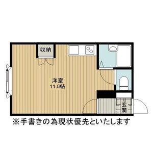 ダンディハイツ(ワンルーム/2階)の間取り写真