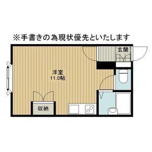 ダンディハイツ(ワンルーム/2階)の間取り写真