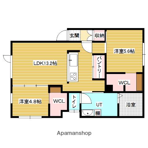 アレックスコレーガD(2LDK/2階)の間取り写真