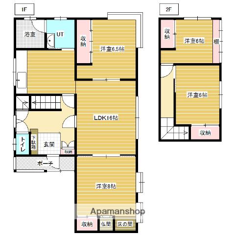北海道岩見沢市 2階建 築42年(4LDK)の間取り写真