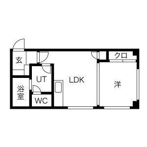 エクセル505(1DK/3階)の間取り写真