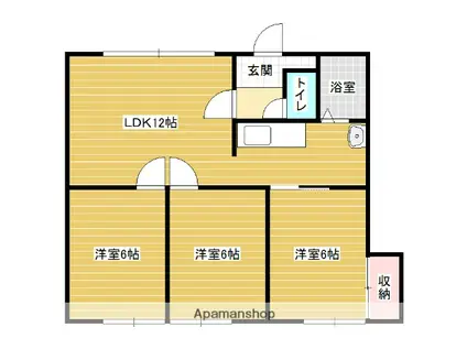 リヴィエール412B(3LDK/3階)の間取り写真