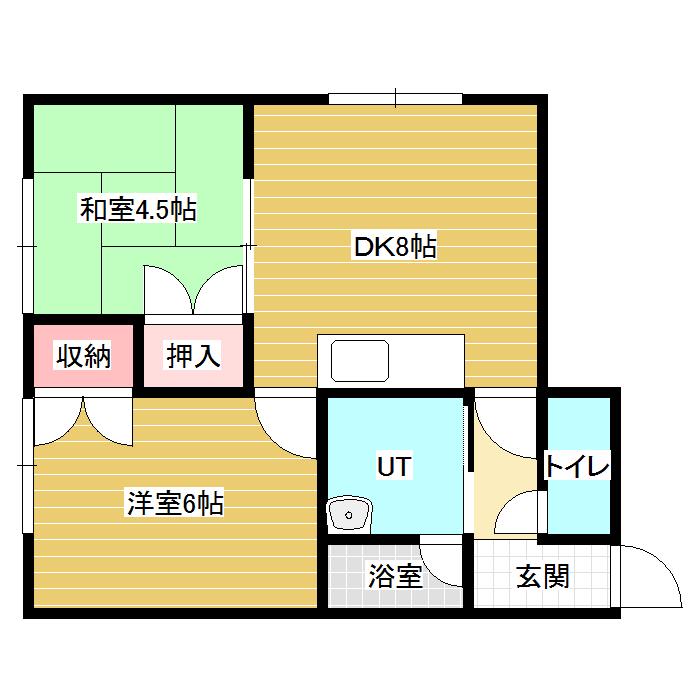 コーポつかさ(2DK/1階)の間取り写真