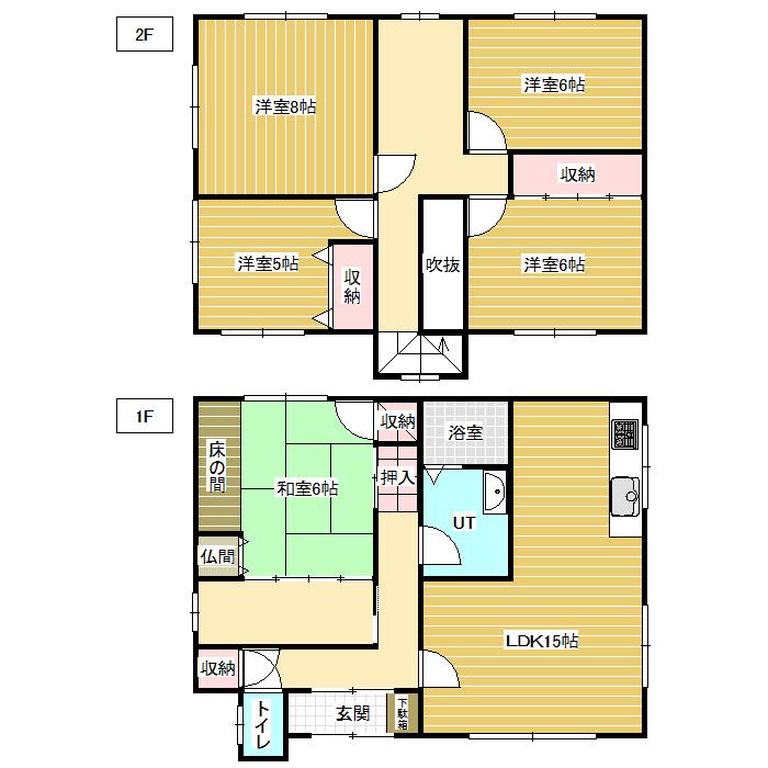 函館本線 岩見沢駅 徒歩17分 2階建 築50年(5LDK)の間取り写真