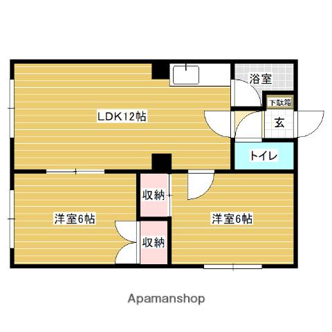 島崎マンション(2LDK/1階)の間取り写真