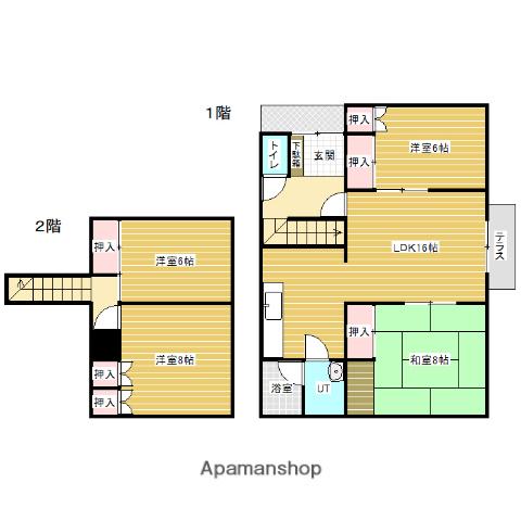 函館本線 幌向駅 徒歩9分 2階建 築47年(4LDK)の間取り写真