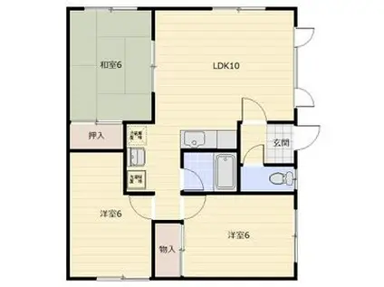 南ハイツ(3LDK/2階)の間取り写真