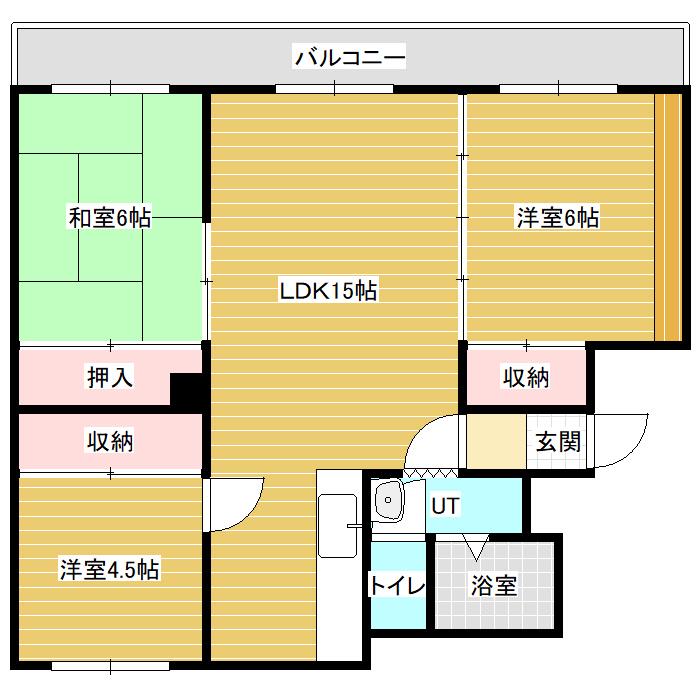 エル美唄(3LDK/1階)の間取り写真