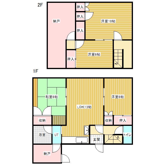 北海道三笠市 2階建 築55年(4LDK)の間取り写真