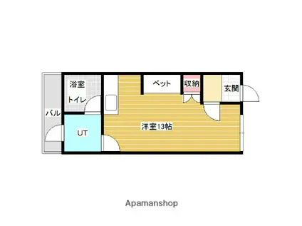 つつじ荘(ワンルーム/1階)の間取り写真