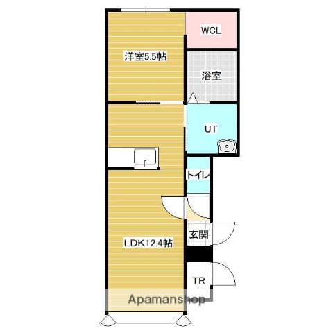 ジャルダンイースト(1LDK/1階)の間取り写真
