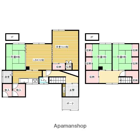 函館本線 美唄駅 徒歩15分 2階建 築62年(4SLDK)の間取り写真
