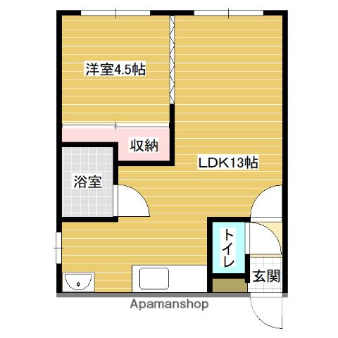 第2ハイツ(1LDK/1階)の間取り写真