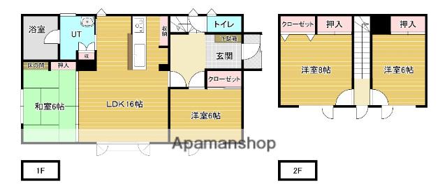 室蘭本線 志文駅 バス乗車時間：5分 志文団地バス停で下車 徒歩6分 2階建 築31年(4LDK)の間取り写真