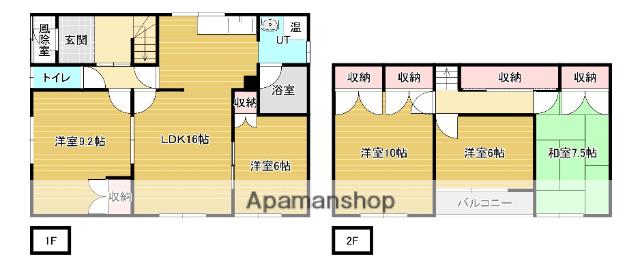室蘭本線 栗山駅 バス乗車時間：5分 栗山駅バス停で下車 徒歩10分 2階建 築47年(5LDK)の間取り写真