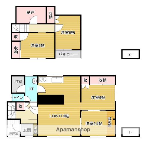 函館本線 岩見沢駅 バス乗車時間：30分 東町１条７丁目バス停で下車 徒歩60分 2階建 築43年(4SLDK)の間取り写真