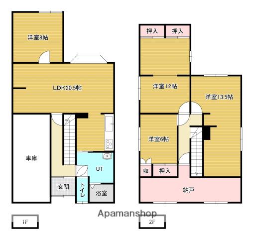 函館本線 峰延駅 バス乗車時間：30分 ふれあい健康センターバス停で下車 徒歩2分 2階建 築61年(4LDK)の間取り写真