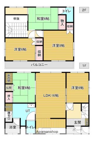 北海道岩見沢市 2階建 築49年(5LDK)の間取り写真
